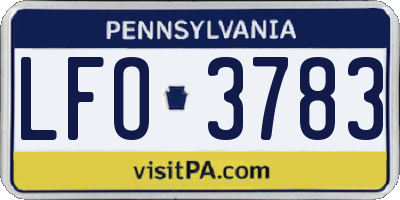 PA license plate LFO3783