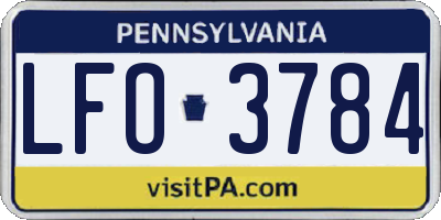 PA license plate LFO3784