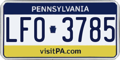 PA license plate LFO3785