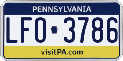 PA license plate LFO3786