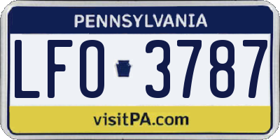 PA license plate LFO3787