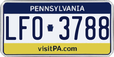 PA license plate LFO3788