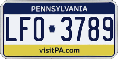 PA license plate LFO3789