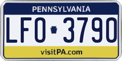 PA license plate LFO3790