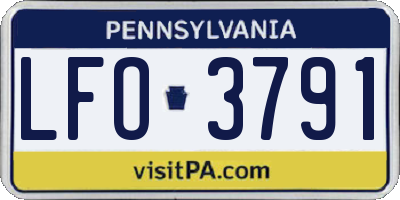 PA license plate LFO3791