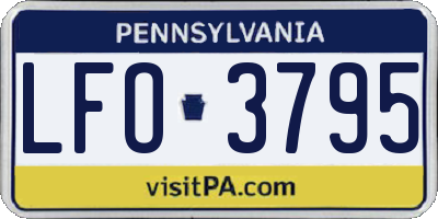 PA license plate LFO3795