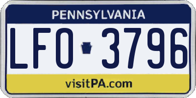 PA license plate LFO3796