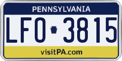 PA license plate LFO3815