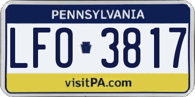 PA license plate LFO3817