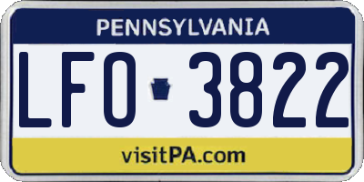 PA license plate LFO3822