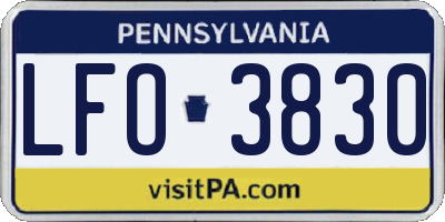 PA license plate LFO3830