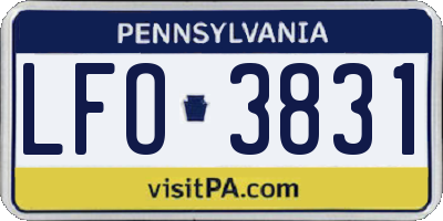PA license plate LFO3831