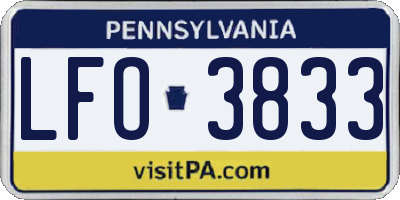PA license plate LFO3833