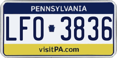 PA license plate LFO3836