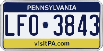 PA license plate LFO3843