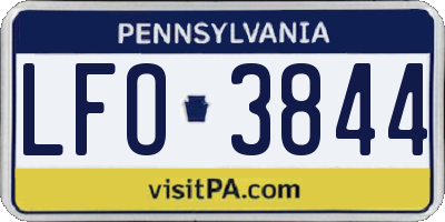 PA license plate LFO3844