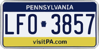 PA license plate LFO3857