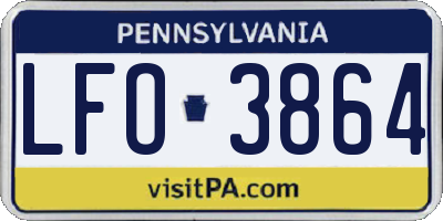 PA license plate LFO3864