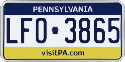 PA license plate LFO3865