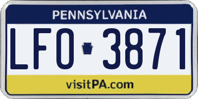 PA license plate LFO3871
