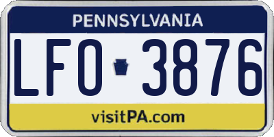 PA license plate LFO3876