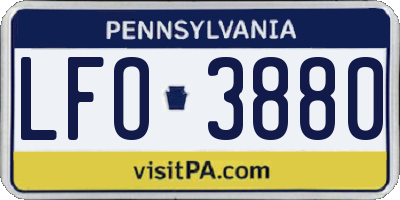 PA license plate LFO3880