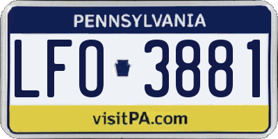 PA license plate LFO3881
