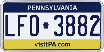 PA license plate LFO3882
