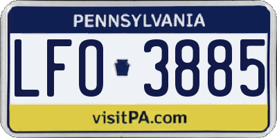 PA license plate LFO3885