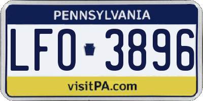 PA license plate LFO3896