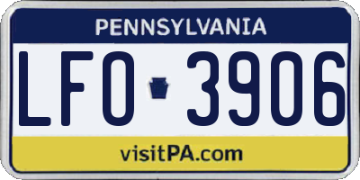 PA license plate LFO3906