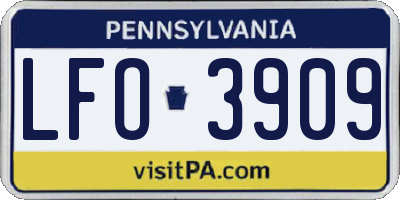 PA license plate LFO3909