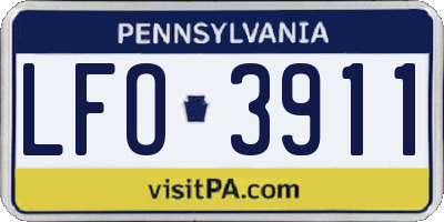 PA license plate LFO3911