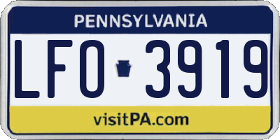 PA license plate LFO3919