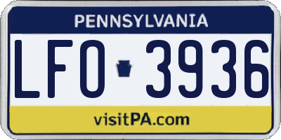 PA license plate LFO3936