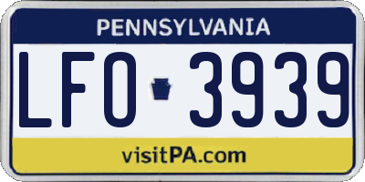 PA license plate LFO3939