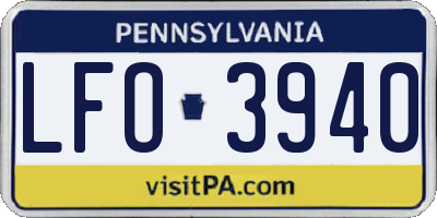 PA license plate LFO3940