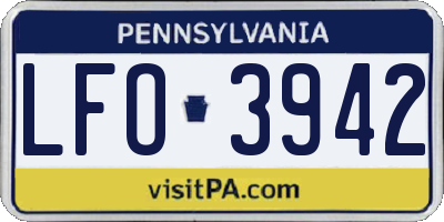 PA license plate LFO3942