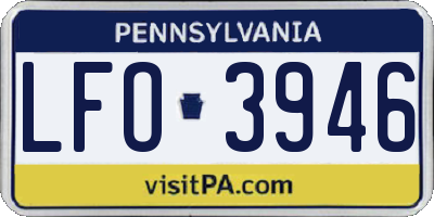 PA license plate LFO3946