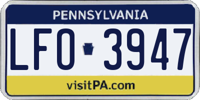 PA license plate LFO3947