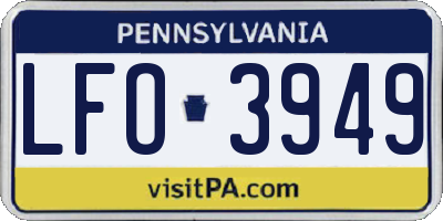 PA license plate LFO3949