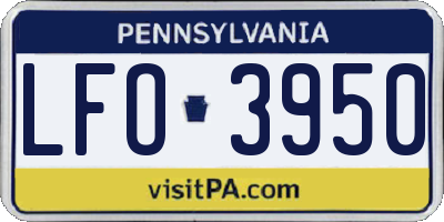 PA license plate LFO3950