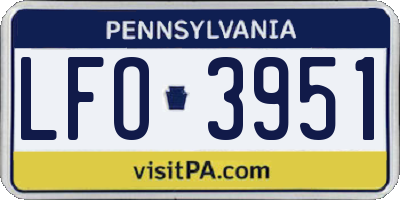 PA license plate LFO3951