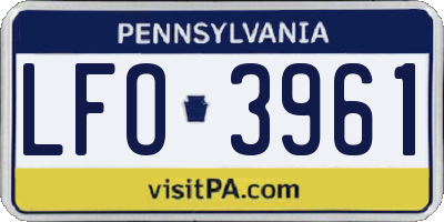 PA license plate LFO3961