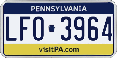 PA license plate LFO3964