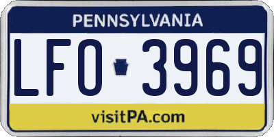 PA license plate LFO3969
