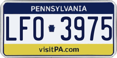 PA license plate LFO3975