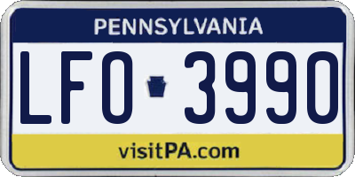 PA license plate LFO3990