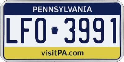 PA license plate LFO3991