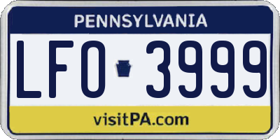 PA license plate LFO3999